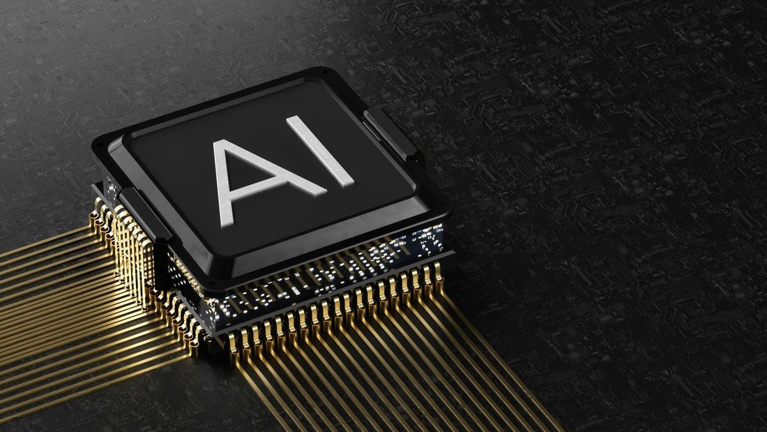 AI processor chip on a circuit board